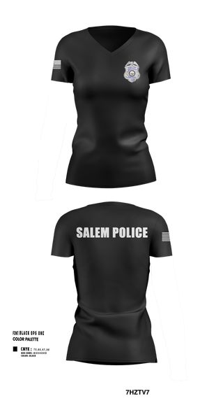 Womens Short Sleeve Vneck Shirt, Salem Police, Police, Teamtime, Team time, sublimation, custom sports apparel, team uniforms, spirit wear, spiritwear, sports uniforms, custom shirts, team store, custom team store, fundraiser sports, apparel fundraiser