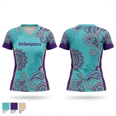 Atribe4peace 57772076 Women's Short Sleeve V-neck Shirt - 1