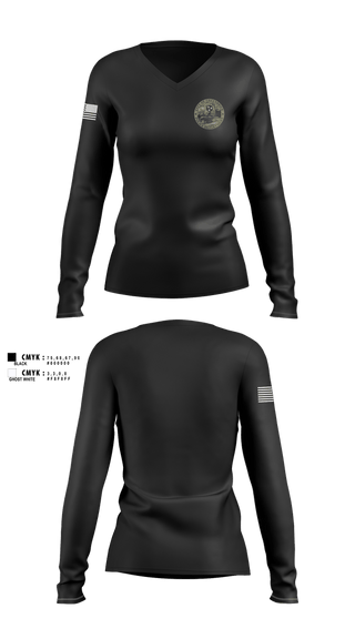 Womens Long Sleeve Vneck Shirt, Greenbrier Police Department, Police, Teamtime, Team time, sublimation, custom sports apparel, team uniforms, spirit wear, spiritwear, sports uniforms, custom shirts, team store, custom team store, fundraiser sports, apparel fundraiser