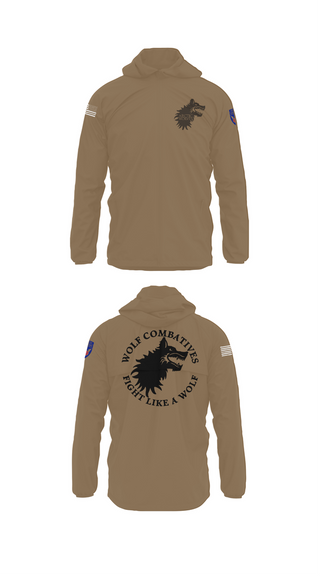 Windbreaker, Wolf Combatives, Army, Teamtime, Team time, sublimation, custom sports apparel, team uniforms, spirit wear, spiritwear, sports uniforms, custom shirts, team store, custom team store, fundraiser sports, apparel fundraiser