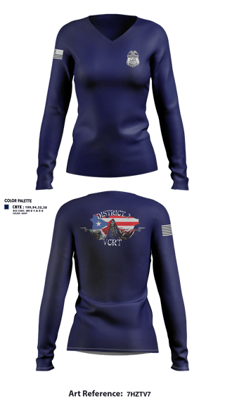 Womens Long Sleeve Vneck Shirt, D2 Violent Crime Reduction Team, Police, Teamtime, Team time, sublimation, custom sports apparel, team uniforms, spirit wear, spiritwear, sports uniforms, custom shirts, team store, custom team store, fundraiser sports, apparel fundraiser