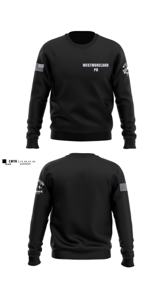 Crew Neck Sweatshirt, Westmoreland PD, Police, Teamtime, Team time, sublimation, custom sports apparel, team uniforms, spirit wear, spiritwear, sports uniforms, custom shirts, team store, custom team store, fundraiser sports, apparel fundraiser