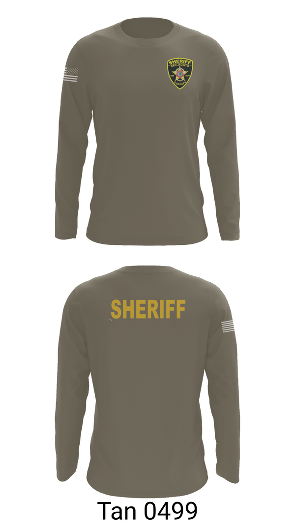 Long Sleeve Performance Shirt, San Jacinto County Sheriff's Office, Police, Teamtime, Team time, sublimation, custom sports apparel, team uniforms, spirit wear, spiritwear, sports uniforms, custom shirts, team store, custom team store, fundraiser sports, apparel fundraiser