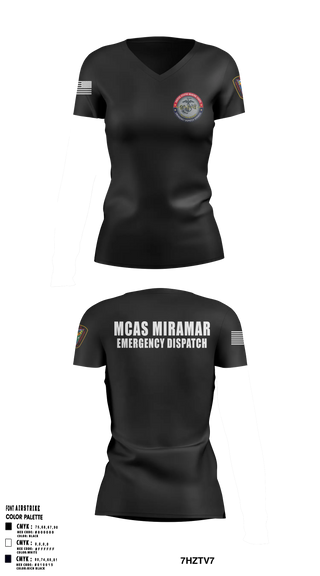 Womens Short Sleeve Vneck Shirt, MCAS Miramar Emergency Dispatch, Marines, Teamtime, Team time, sublimation, custom sports apparel, team uniforms, spirit wear, spiritwear, sports uniforms, custom shirts, team store, custom team store, fundraiser sports, apparel fundraiser