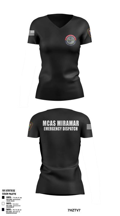 MCAS Miramar Emergency Dispatch Women's Short Sleeve V-neck Shirt - 5