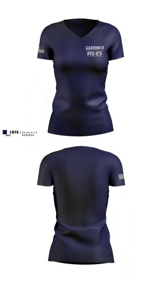Womens Short Sleeve Vneck Shirt, Gardiner Police, Police, Teamtime, Team time, sublimation, custom sports apparel, team uniforms, spirit wear, spiritwear, sports uniforms, custom shirts, team store, custom team store, fundraiser sports, apparel fundraiser