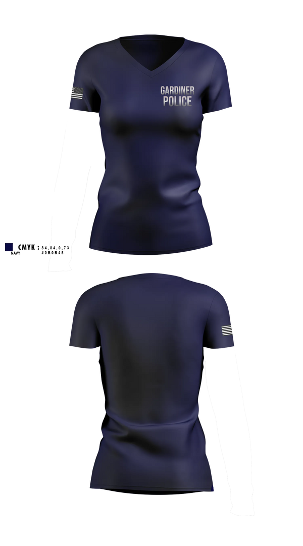 Womens Short Sleeve Vneck Shirt, Gardiner Police, Police, Teamtime, Team time, sublimation, custom sports apparel, team uniforms, spirit wear, spiritwear, sports uniforms, custom shirts, team store, custom team store, fundraiser sports, apparel fundraiser
