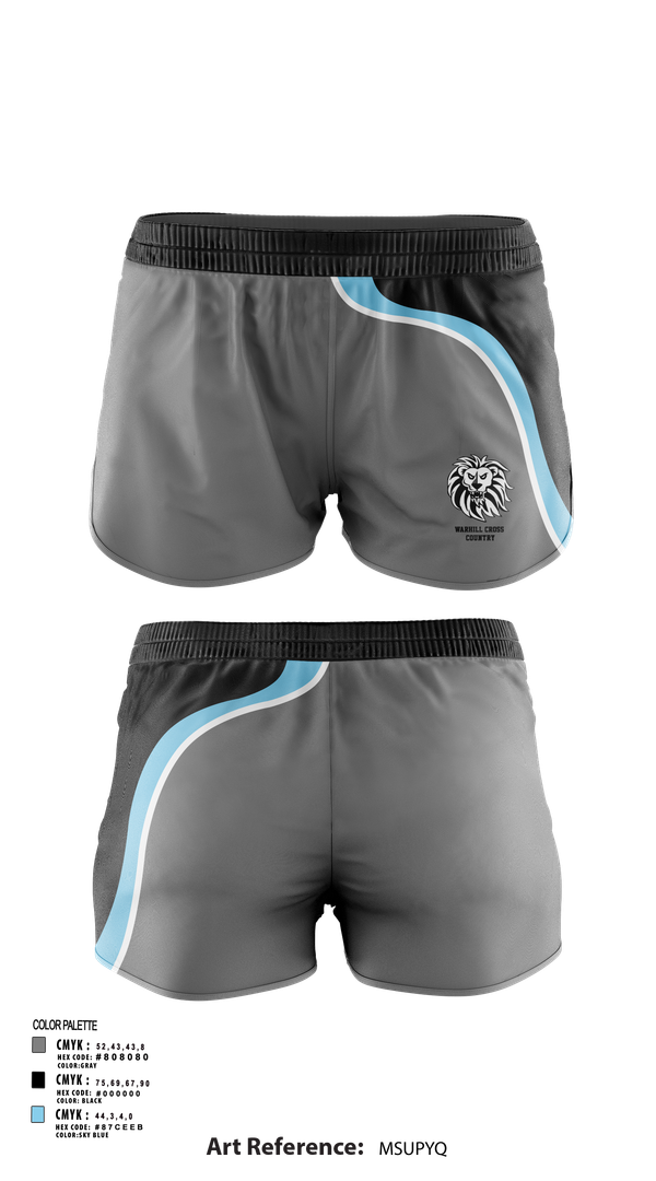 Womens Shorts, Warhill Cross Country, Cross Country, Teamtime, Team time, sublimation, custom sports apparel, team uniforms, spirit wear, spiritwear, sports uniforms, custom shirts, team store, custom team store, fundraiser sports, apparel fundraiser