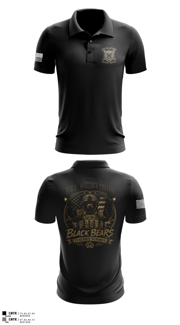 Short Sleeve Performance Polo, 1ST PLT, 94MP, Army, Teamtime, Team time, sublimation, custom sports apparel, team uniforms, spirit wear, spiritwear, sports uniforms, custom shirts, team store, custom team store, fundraiser sports, apparel fundraiser