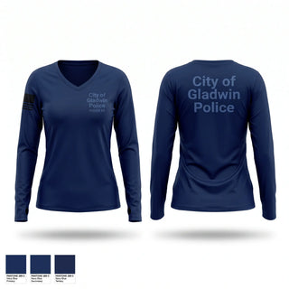 Womens Long Sleeve Vneck Shirt, City of Gladwin Police, Police, Teamtime, Team time, sublimation, custom sports apparel, team uniforms, spirit wear, spiritwear, sports uniforms, custom shirts, team store, custom team store, fundraiser sports, apparel fundraiser