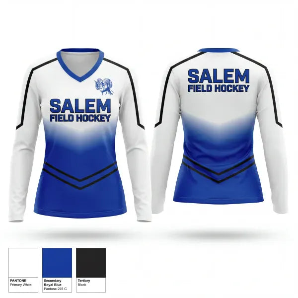 Womens Long Sleeve Vneck Shirt, Salem High School Field Hockey, Field Hockey, Teamtime, Team time, sublimation, custom sports apparel, team uniforms, spirit wear, spiritwear, sports uniforms, custom shirts, team store, custom team store, fundraiser sports, apparel fundraiser