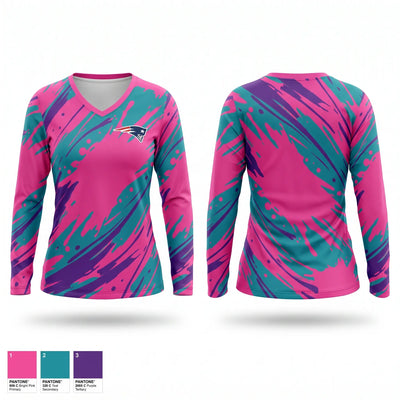 Madison Middle Lady Patriots Soccer Women's Long Sleeve V-neck Shirt - 1