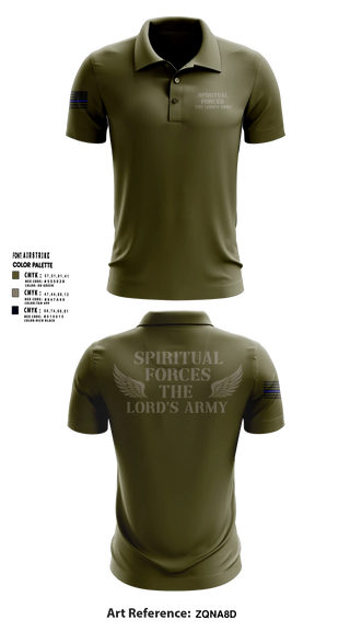 Short Sleeve Performance Polo, Spiritual Forces The Lords Army, Army, Teamtime, Team time, sublimation, custom sports apparel, team uniforms, spirit wear, spiritwear, sports uniforms, custom shirts, team store, custom team store, fundraiser sports, apparel fundraiser