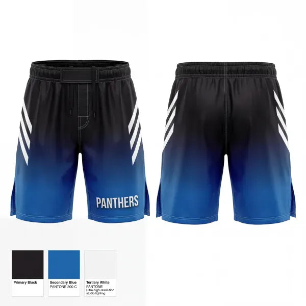 Fight Shorts, Panthers, Wrestling, Teamtime, Team time, sublimation, custom sports apparel, team uniforms, spirit wear, spiritwear, sports uniforms, custom shirts, team store, custom team store, fundraiser sports, apparel fundraiser