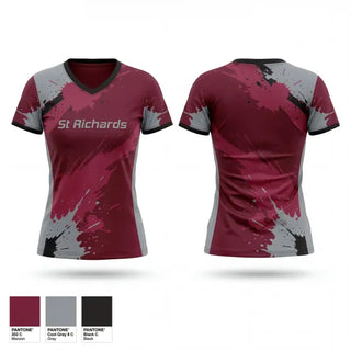 Womens Short Sleeve Vneck Shirt, St. Richards, Baseball, Teamtime, Team time, sublimation, custom sports apparel, team uniforms, spirit wear, spiritwear, sports uniforms, custom shirts, team store, custom team store, fundraiser sports, apparel fundraiser