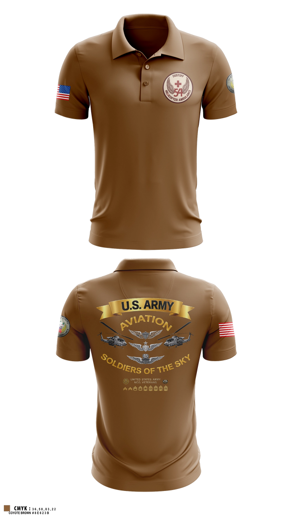 Short Sleeve Performance Polo, 54th Medical Company, Army, Teamtime, Team time, sublimation, custom sports apparel, team uniforms, spirit wear, spiritwear, sports uniforms, custom shirts, team store, custom team store, fundraiser sports, apparel fundraiser
