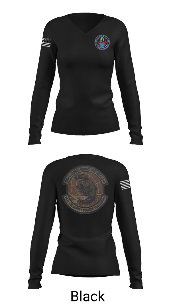 Womens Long Sleeve Vneck Shirt, 146 Ravens, Air Force, Teamtime, Team time, sublimation, custom sports apparel, team uniforms, spirit wear, spiritwear, sports uniforms, custom shirts, team store, custom team store, fundraiser sports, apparel fundraiser