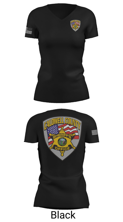Caldwell County Sheriff's Office 64628956 Women's Short Sleeve V-neck Shirt - 27