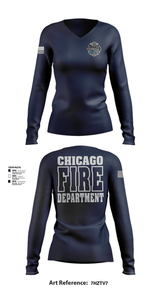 Womens Long Sleeve Vneck Shirt, CFD Ambulance 11, Fire Department, Teamtime, Team time, sublimation, custom sports apparel, team uniforms, spirit wear, spiritwear, sports uniforms, custom shirts, team store, custom team store, fundraiser sports, apparel fundraiser