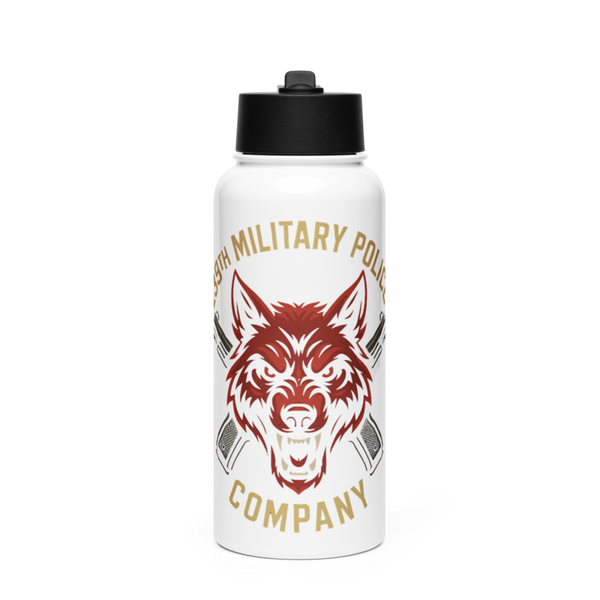 239th Military Police Company Stainless Steel Water Bottle with a Straw Lid