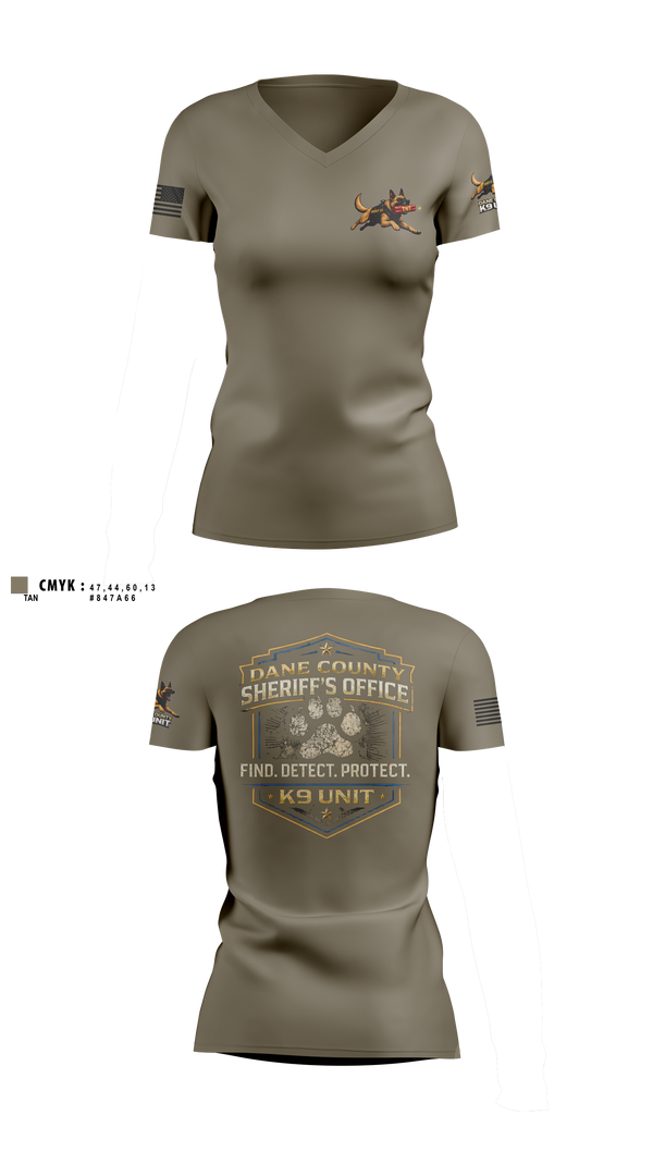 Womens Short Sleeve Vneck Shirt, Dane County K9, Police, Teamtime, Team time, sublimation, custom sports apparel, team uniforms, spirit wear, spiritwear, sports uniforms, custom shirts, team store, custom team store, fundraiser sports, apparel fundraiser