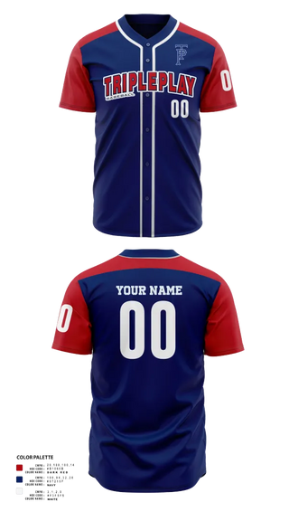 Full Button Baseball Jersey, TRIPLEPLAY, Baseball, Teamtime, Team time, sublimation, custom sports apparel, team uniforms, spirit wear, spiritwear, sports uniforms, custom shirts, team store, custom team store, fundraiser sports, apparel fundraiser
