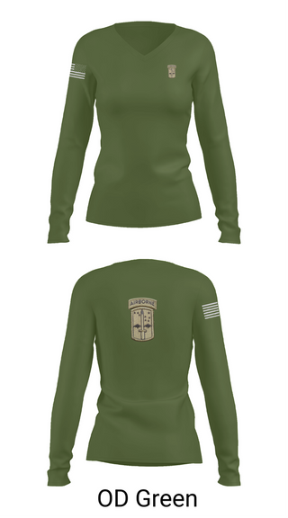 Womens Long Sleeve Vneck Shirt, C co 4/327th INF BN, , Teamtime, Team time, sublimation, custom sports apparel, team uniforms, spirit wear, spiritwear, sports uniforms, custom shirts, team store, custom team store, fundraiser sports, apparel fundraiser
