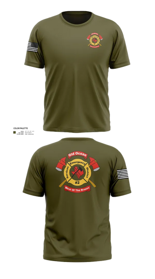 Old School Cotton Feel Shirt, Old Ocean Fire Department, Fire Department, Teamtime, Team time, sublimation, custom sports apparel, team uniforms, spirit wear, spiritwear, sports uniforms, custom shirts, team store, custom team store, fundraiser sports, apparel fundraiser