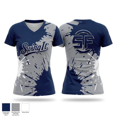 Swing It Fastpitch Women's Short Sleeve V-neck Shirt - 1
