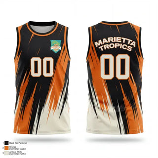 Mens Basketball Jersey, Marietta Tropics, Men's Basketball, Teamtime, Team time, sublimation, custom sports apparel, team uniforms, spirit wear, spiritwear, sports uniforms, custom shirts, team store, custom team store, fundraiser sports, apparel fundraiser