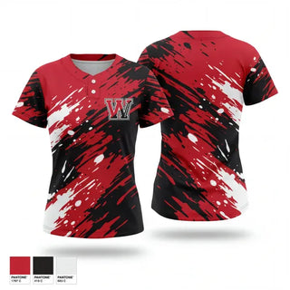 Two Button Softball Jersey, Winchester High School Softball, Softball, Teamtime, Team time, sublimation, custom sports apparel, team uniforms, spirit wear, spiritwear, sports uniforms, custom shirts, team store, custom team store, fundraiser sports, apparel fundraiser
