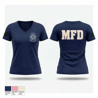 Womens Short Sleeve Vneck Shirt, City Of Monongahela Fire Department, Fire Department, Teamtime, Team time, sublimation, custom sports apparel, team uniforms, spirit wear, spiritwear, sports uniforms, custom shirts, team store, custom team store, fundraiser sports, apparel fundraiser