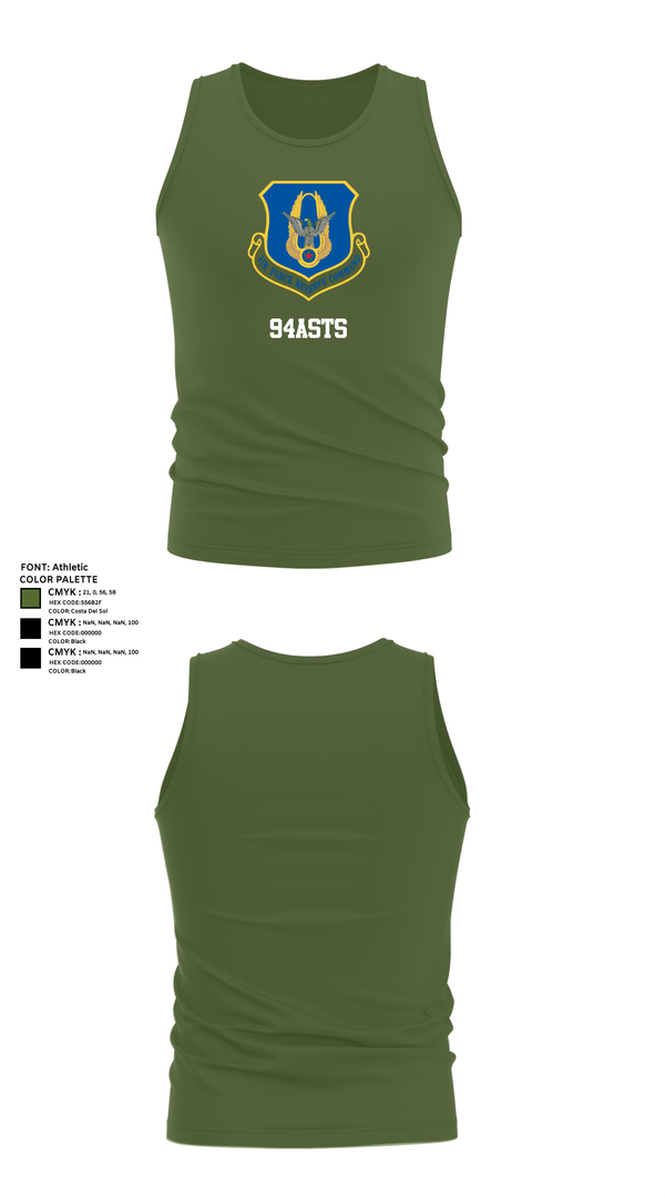 Tank Top, 94ASTS, Air Force, Teamtime, Team time, sublimation, custom sports apparel, team uniforms, spirit wear, spiritwear, sports uniforms, custom shirts, team store, custom team store, fundraiser sports, apparel fundraiser
