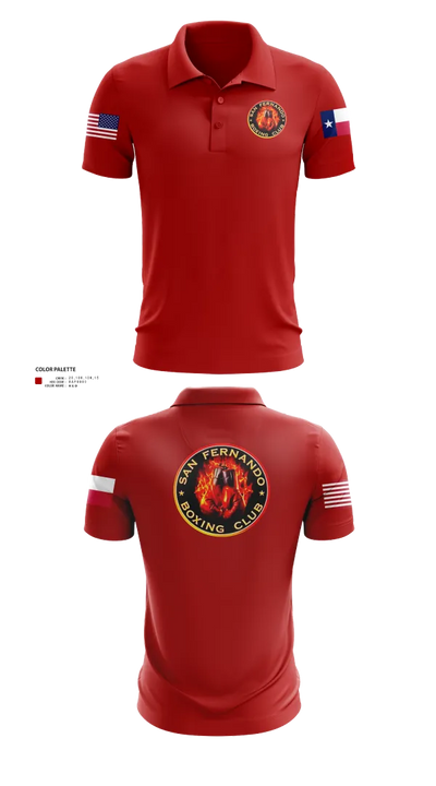San Fernando Boxing Club 92427997 Short Sleeve Performance Polo - 22