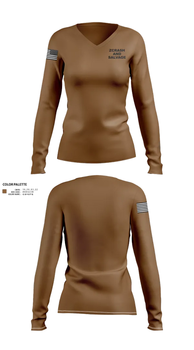 Crash and salvage 82158766 Women's Long Sleeve V-neck Shirt - 21