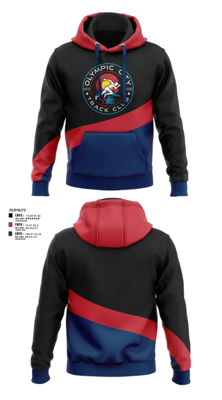 Hoodie, Olympic City Track Club, Track & Field, Teamtime, Team time, sublimation, custom sports apparel, team uniforms, spirit wear, spiritwear, sports uniforms, custom shirts, team store, custom team store, fundraiser sports, apparel fundraiser