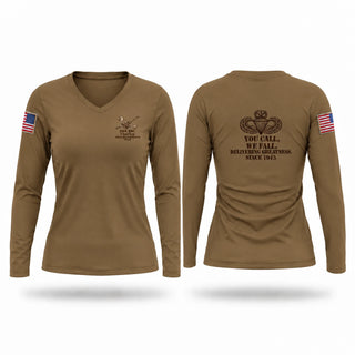 Womens Long Sleeve Vneck Shirt, Fox FSC 1-319 AFAR, Army, Teamtime, Team time, sublimation, custom sports apparel, team uniforms, spirit wear, spiritwear, sports uniforms, custom shirts, team store, custom team store, fundraiser sports, apparel fundraiser