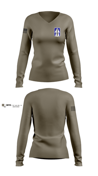 Womens Long Sleeve Vneck Shirt, 76th IBCT, , Teamtime, Team time, sublimation, custom sports apparel, team uniforms, spirit wear, spiritwear, sports uniforms, custom shirts, team store, custom team store, fundraiser sports, apparel fundraiser