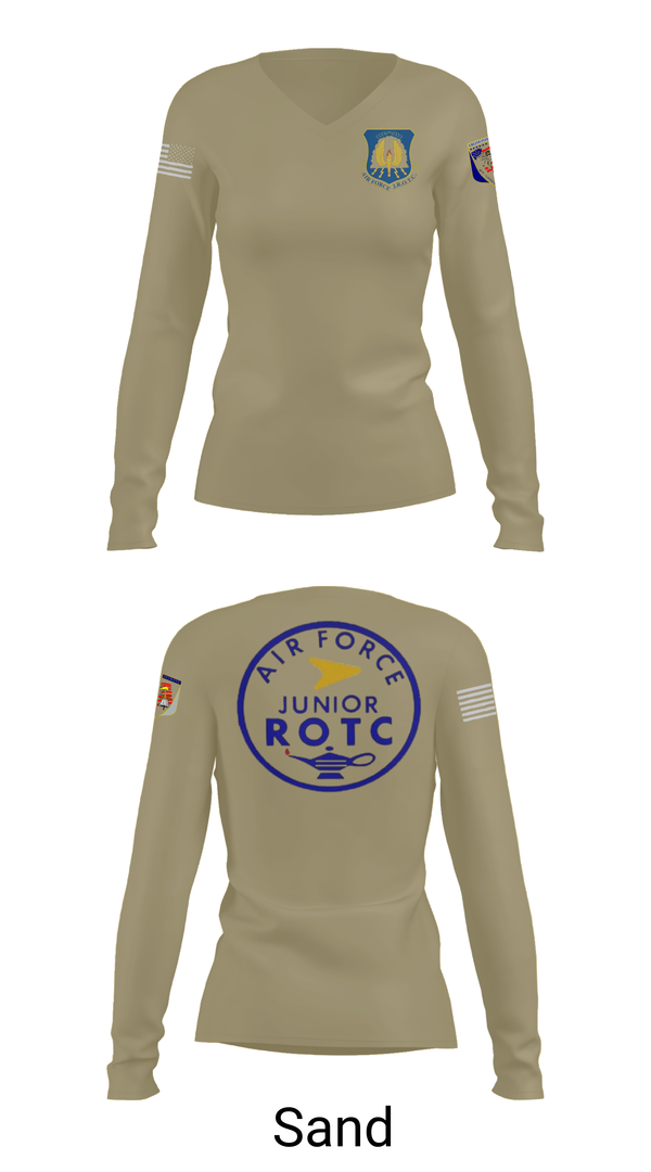 Womens Long Sleeve Vneck Shirt, 61st Eagle Squadron, Air Force, Teamtime, Team time, sublimation, custom sports apparel, team uniforms, spirit wear, spiritwear, sports uniforms, custom shirts, team store, custom team store, fundraiser sports, apparel fundraiser
