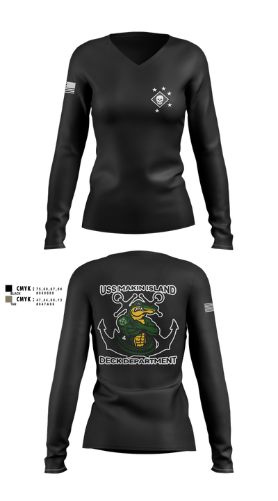 DECK DEPARTMENT 16334111 Women's Long Sleeve V-neck Shirt - 2