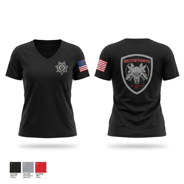 Womens Short Sleeve Vneck Shirt, Special Security Unit, Police, Teamtime, Team time, sublimation, custom sports apparel, team uniforms, spirit wear, spiritwear, sports uniforms, custom shirts, team store, custom team store, fundraiser sports, apparel fundraiser