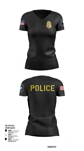 Womens Short Sleeve Vneck Shirt, New Ellenton Police Department, Police, Teamtime, Team time, sublimation, custom sports apparel, team uniforms, spirit wear, spiritwear, sports uniforms, custom shirts, team store, custom team store, fundraiser sports, apparel fundraiser