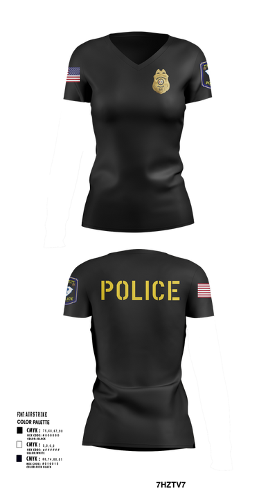New Ellenton Police Department 612730 Women's Short Sleeve V-neck Shirt - 1
