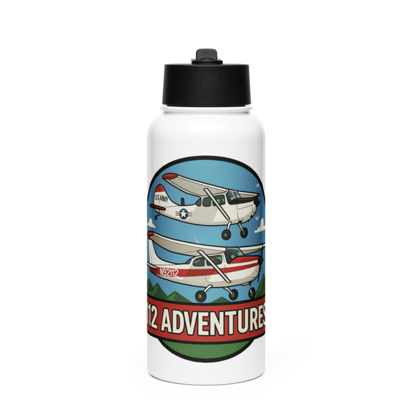 112 adventures 10351736 Stainless Steel Water Bottle with a Straw Lid