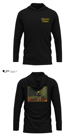 Long Sleeve hooded sunshirt, South Gang Unit, Police, Teamtime, Team time, sublimation, custom sports apparel, team uniforms, spirit wear, spiritwear, sports uniforms, custom shirts, team store, custom team store, fundraiser sports, apparel fundraiser