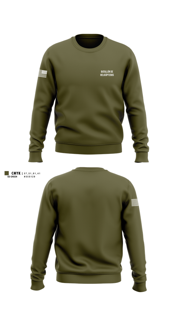 Crew Neck Sweatshirt, Batallón de Helicópteros, Army, Teamtime, Team time, sublimation, custom sports apparel, team uniforms, spirit wear, spiritwear, sports uniforms, custom shirts, team store, custom team store, fundraiser sports, apparel fundraiser