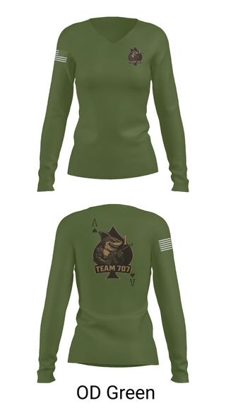 Womens Long Sleeve Vneck Shirt, MESG1 TEAM 707, Navy, Teamtime, Team time, sublimation, custom sports apparel, team uniforms, spirit wear, spiritwear, sports uniforms, custom shirts, team store, custom team store, fundraiser sports, apparel fundraiser