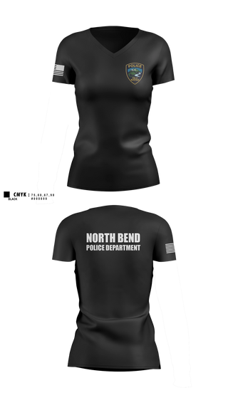 Womens Short Sleeve Vneck Shirt, North Bend PD, Police, Teamtime, Team time, sublimation, custom sports apparel, team uniforms, spirit wear, spiritwear, sports uniforms, custom shirts, team store, custom team store, fundraiser sports, apparel fundraiser