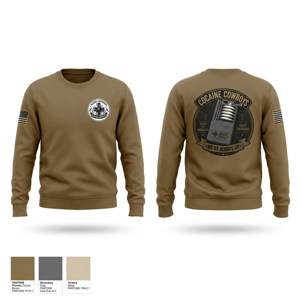 Crew Neck Sweatshirt, Cocaine Cowboys, Army, Teamtime, Team time, sublimation, custom sports apparel, team uniforms, spirit wear, spiritwear, sports uniforms, custom shirts, team store, custom team store, fundraiser sports, apparel fundraiser