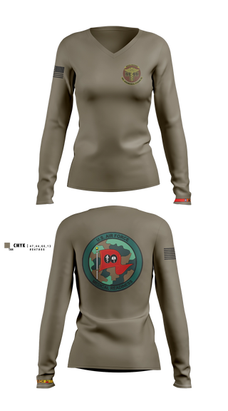 Womens Long Sleeve Vneck Shirt, 452 ASTS, Air Force, Teamtime, Team time, sublimation, custom sports apparel, team uniforms, spirit wear, spiritwear, sports uniforms, custom shirts, team store, custom team store, fundraiser sports, apparel fundraiser
